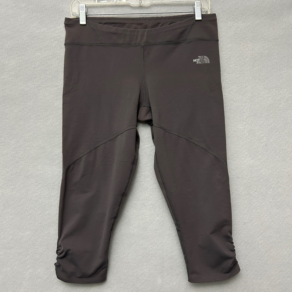 The North Face Capri Leggings Women Medium Black Ruched Supplex Athletic Crop
